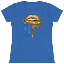 Load image into Gallery viewer, Gold Luscious Lips Triblend Tee
