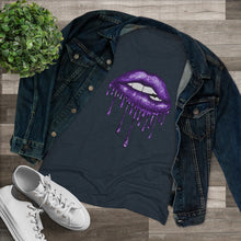 Load image into Gallery viewer, Purple Luscious Lips Triblend Tee
