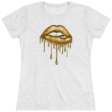 Load image into Gallery viewer, Gold Luscious Lips Triblend Tee
