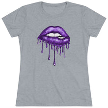 Load image into Gallery viewer, Purple Luscious Lips Triblend Tee
