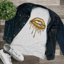 Load image into Gallery viewer, Gold Luscious Lips Triblend Tee
