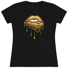 Load image into Gallery viewer, Gold Luscious Lips Triblend Tee
