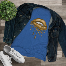 Load image into Gallery viewer, Gold Luscious Lips Triblend Tee
