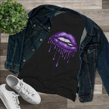 Load image into Gallery viewer, Purple Luscious Lips Triblend Tee
