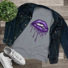 Load image into Gallery viewer, Purple Luscious Lips Triblend Tee
