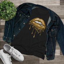 Load image into Gallery viewer, Gold Luscious Lips Triblend Tee
